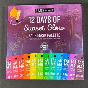 Freeman 12 Days Of Sunset Glow Face Treatment Palette With Buffer & Brush